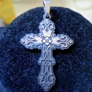 Mexico .925 Sterling Silver Modernist Cross Pendant UNISEX